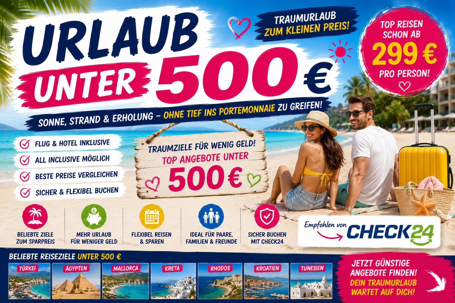 Urlaub unter 500 €