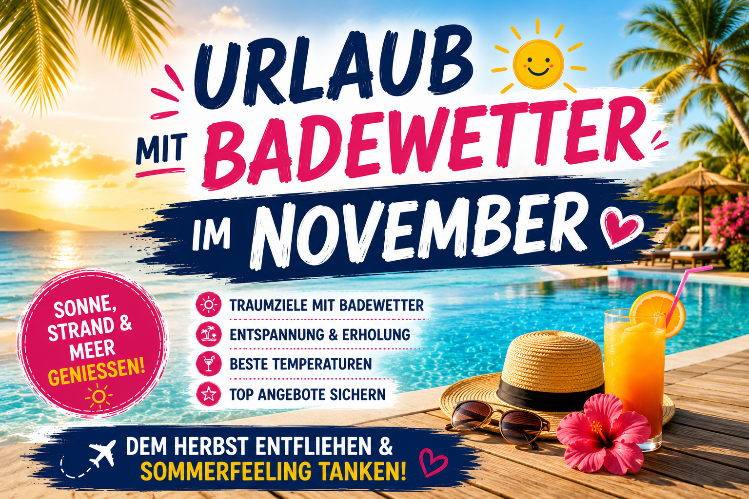 Urlaub mit Badewetter im November