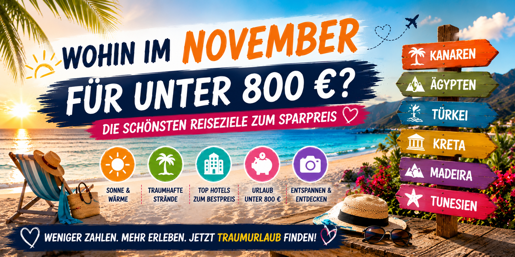 Wohin im November für unter 800 €