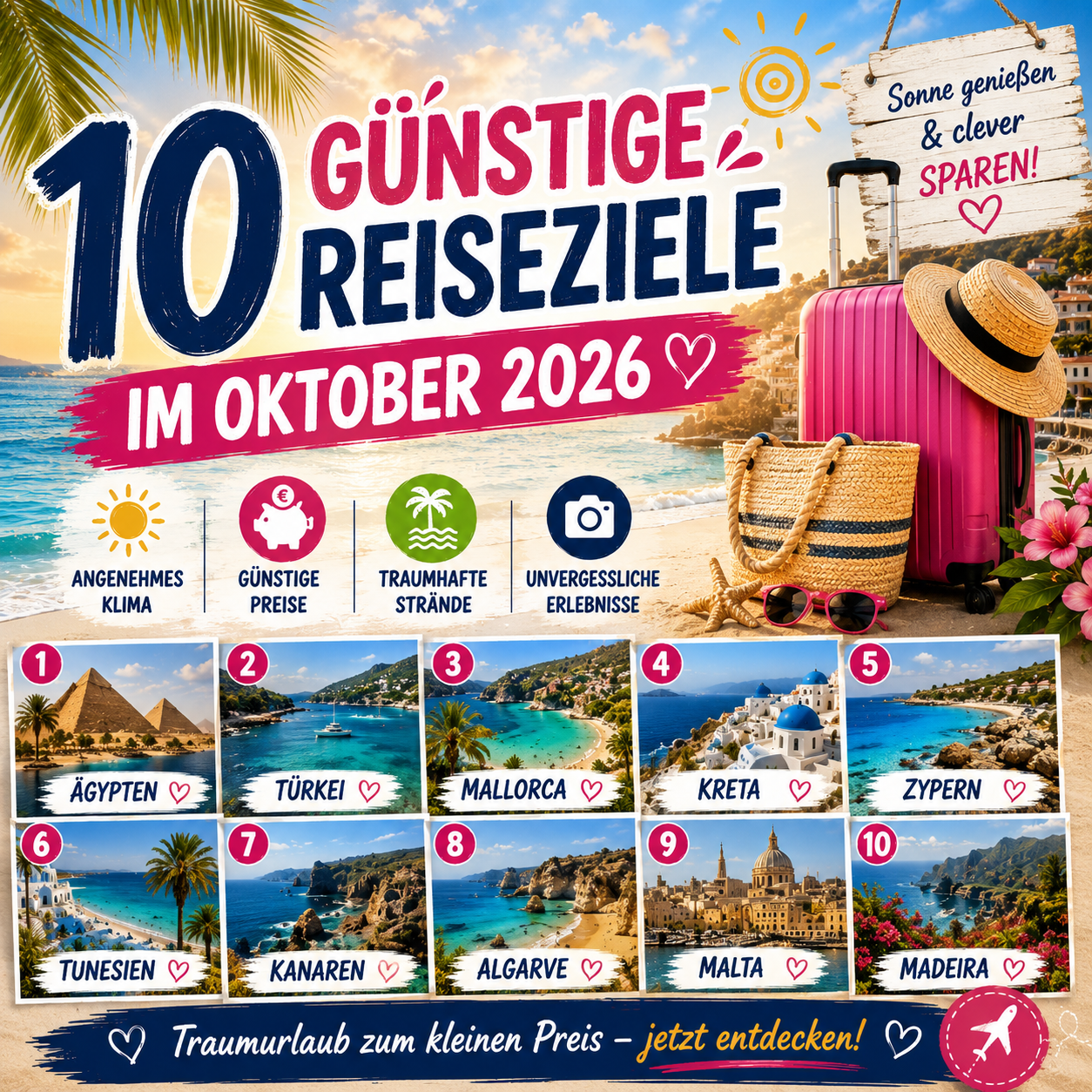 10 günstige Reiseziele im Oktober 2026