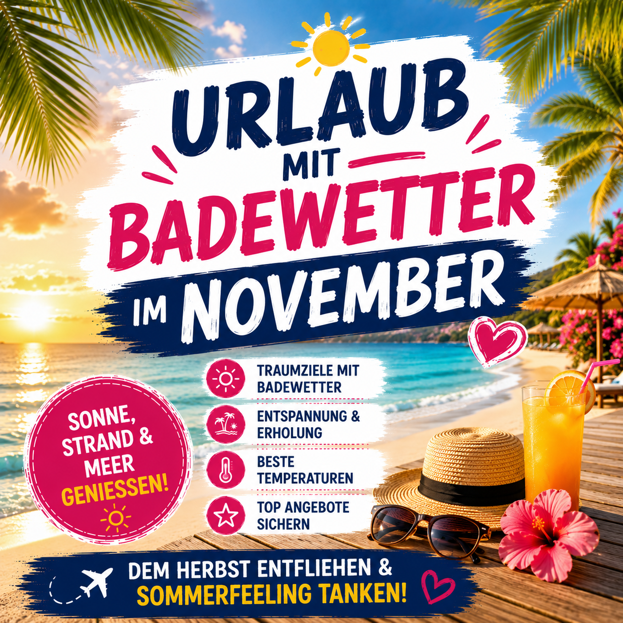 Urlaub mit Badewetter im November
